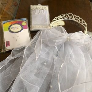 First Communion Bundle with veil,gloves and tights